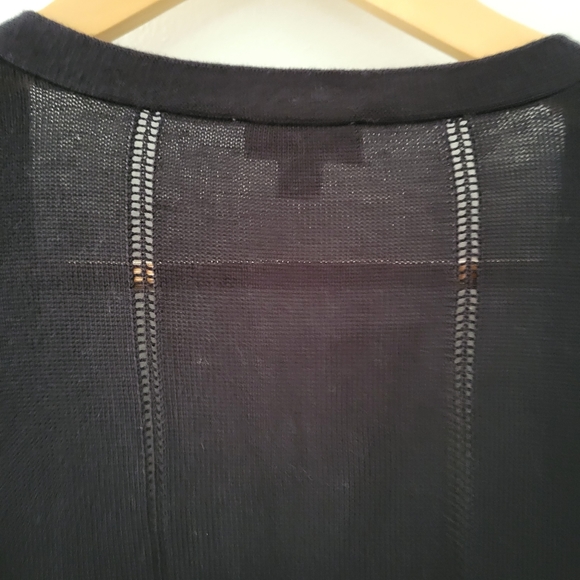 Avenue || (18/20) Black Tan Gray Chevron Open Front Sweater Cardigan - Picture 6 of 7